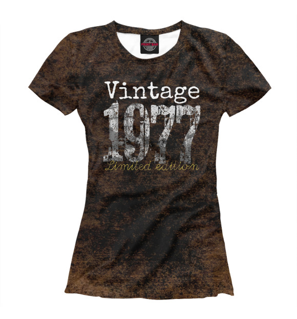 Женская футболка с изображением Vintage 1977 Tee цвета Белый
