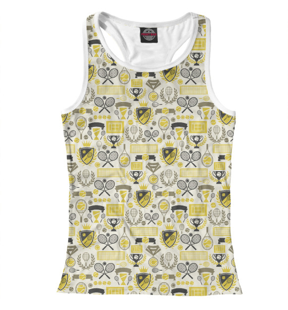 Женская майка-борцовка с изображением Теннис цвета Белый