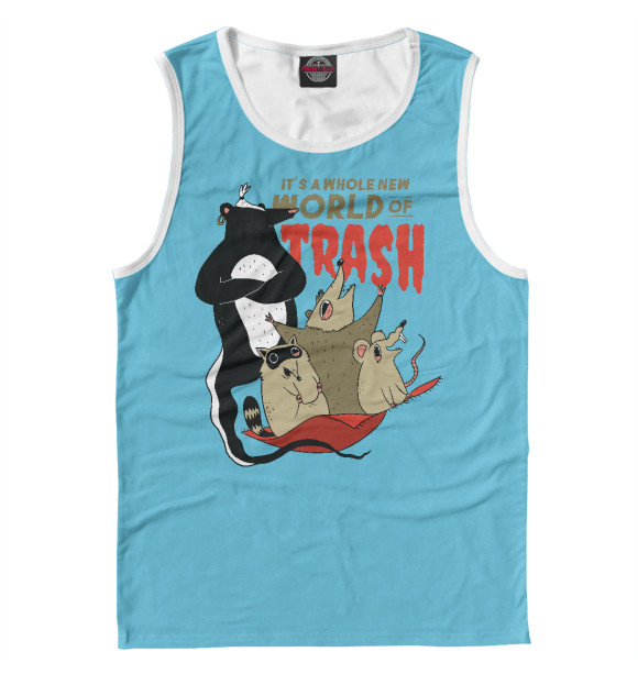 Майка для мальчика с изображением World of trash цвета Белый