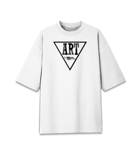 Женская футболка оверсайз с притом Abstract art  (фигуры) цвета Белый Женская футболка оверсайз с изображением Abstract art  (фигуры) цвета Белый