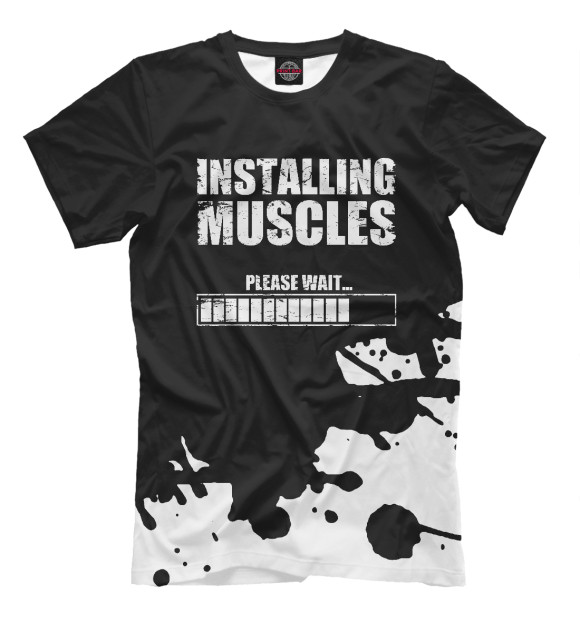 Футболка для мальчиков с изображением Installing Muscles цвета Белый