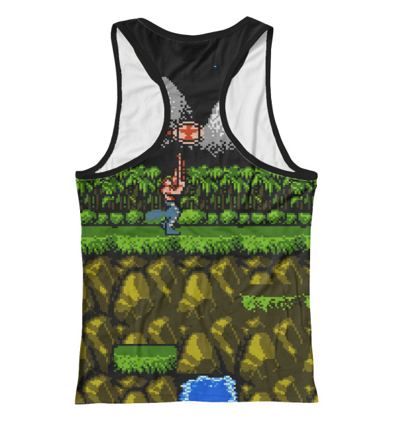 Женская майка-борцовка с изображением Contra 8 bit цвета Белый