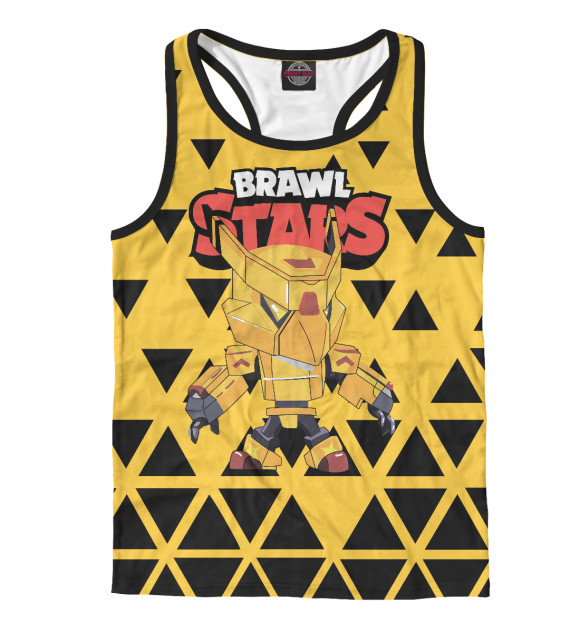 Мужская майка-борцовка с притом Brawl Stars цвета Белый Мужская майка-борцовка с изображением Brawl Stars цвета Белый