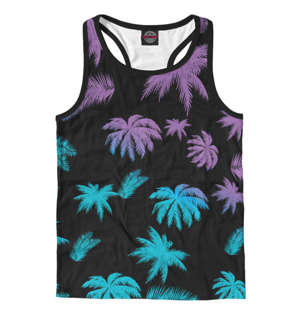 Мужская майка-борцовка с изображением Пальмы цвета Белый