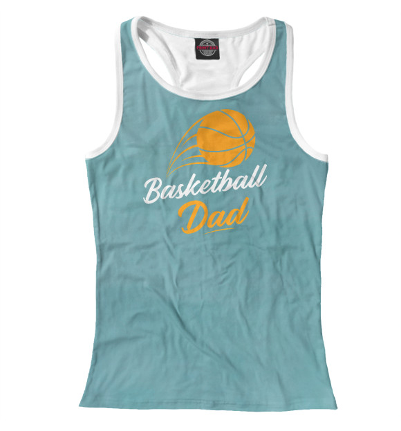Женская майка-борцовка с изображением Mens Fathers Day Basketball цвета Белый