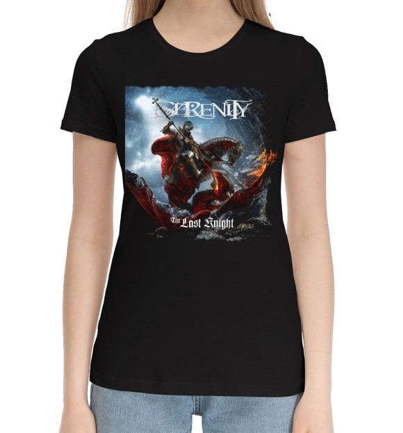 Женская хлопковая футболка с изображением Serenity цвета Черный