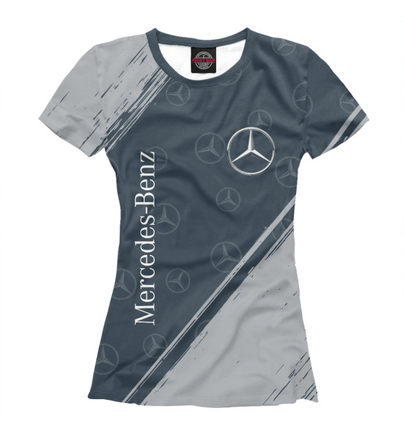 Футболка для девочек с изображением Mercedes / Мерседес цвета Белый