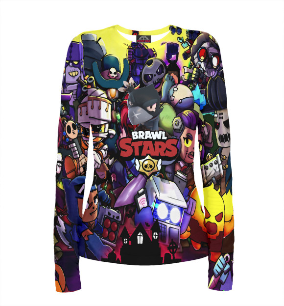 Женский лонгслив с притом Crow | Ворон цвета Белый Женский лонгслив с изображением Crow | Ворон цвета Белый