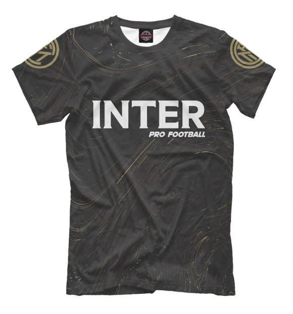 Мужская футболка с изображением Inter | Pro Football + Разводы цвета Белый