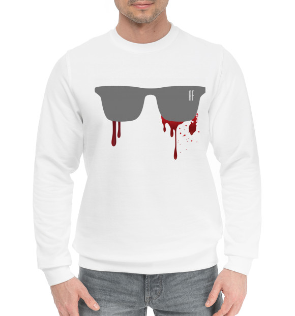 Мужской хлопковый свитшот с изображением Лопнули глаза цвета Белый