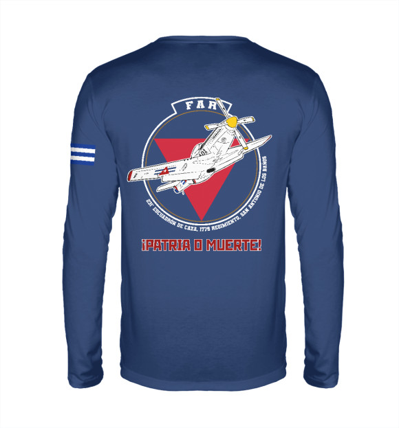 Мужской лонгслив с изображением FAR (Cuban Air Forces) цвета Белый