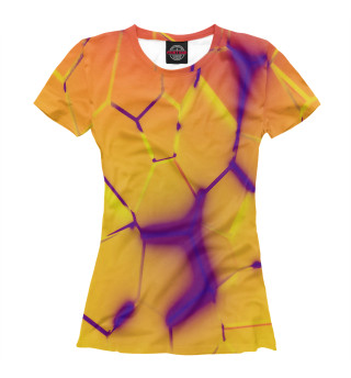 Женская футболка 3D ПЛИТЫ РАЗЛОМЫ ФИОЛЕТОВЫЕ
