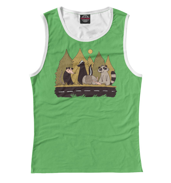 Женская майка с притом Северный парк цвета Белый Женская майка с изображением Северный парк цвета Белый