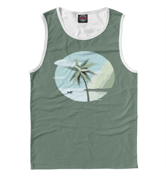 Майка для мальчика с изображением PalmTree цвета Белый