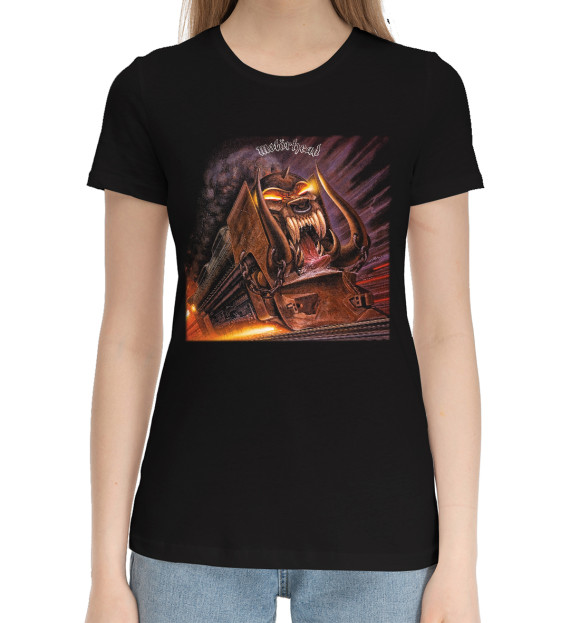 Женская хлопковая футболка с изображением Motorhead цвета Черный