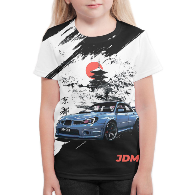 Футболка для девочек с изображением JDM цвета Белый