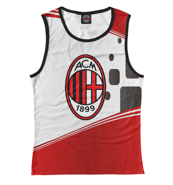 Майка для девочки с изображением FC Milan / Милан цвета Белый