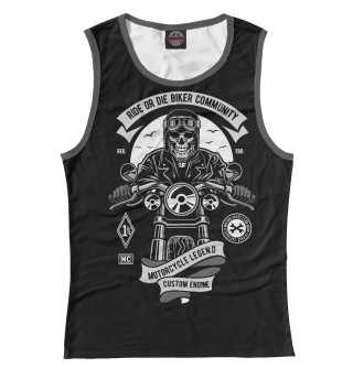 Женская майка Ride or die biker club