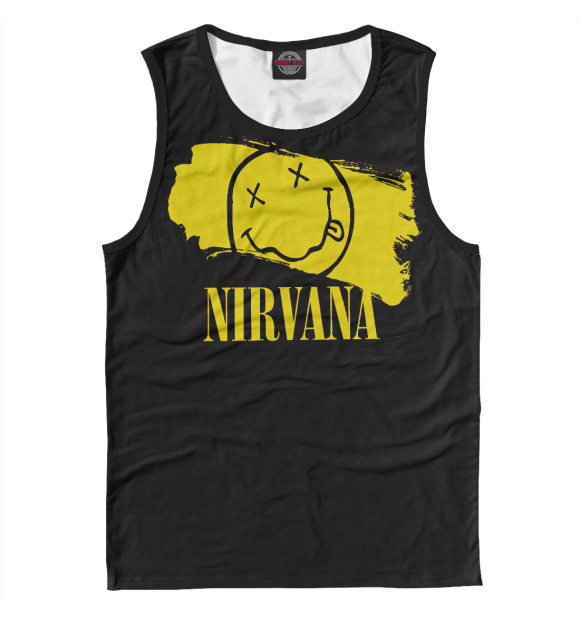 Мужская майка с притом Nirvana цвета Белый Мужская майка с изображением Nirvana цвета Белый
