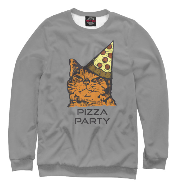 Свитшот для девочек с изображением Pizza Party цвета Белый