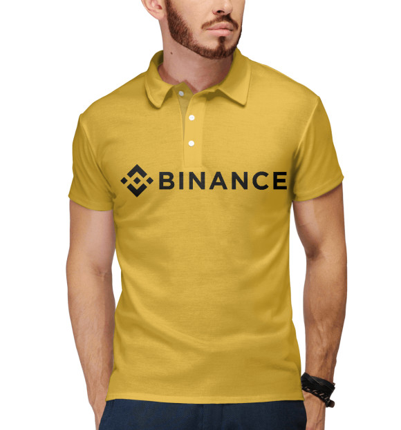 Мужское поло с изображением Binance цвета Белый