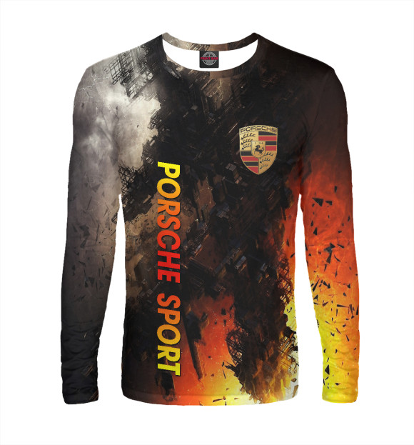 Мужской лонгслив с изображением Porsche | Порш цвета Белый