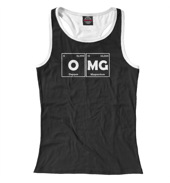 Женская майка-борцовка с изображением OMG цвета Белый