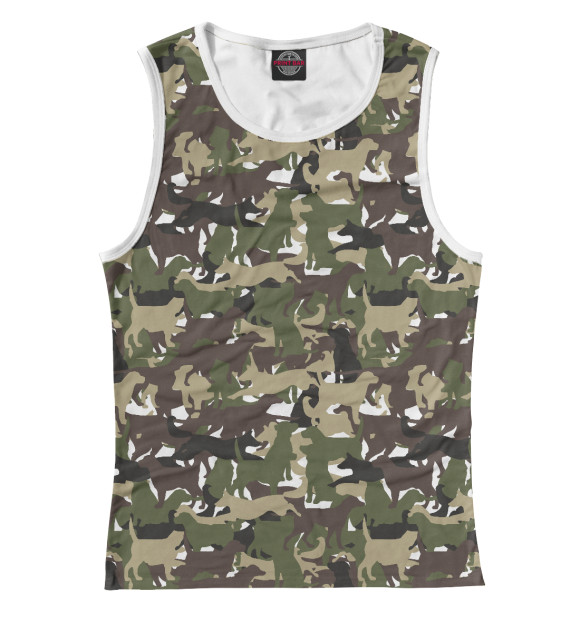 Майка для девочки с изображением Собаки цвета Белый