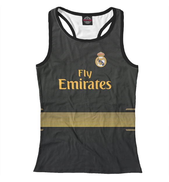 Женская майка-борцовка с изображением Real Madrid цвета Белый