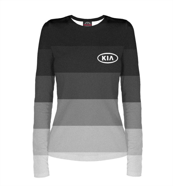 Женский лонгслив с изображением КИА, KIA цвета Белый