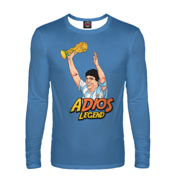 Мужской лонгслив с изображением Adios Legend цвета Белый