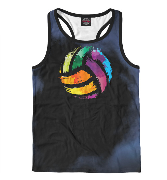 Мужская майка-борцовка с изображением Colorful Volleyball Cute цвета Белый