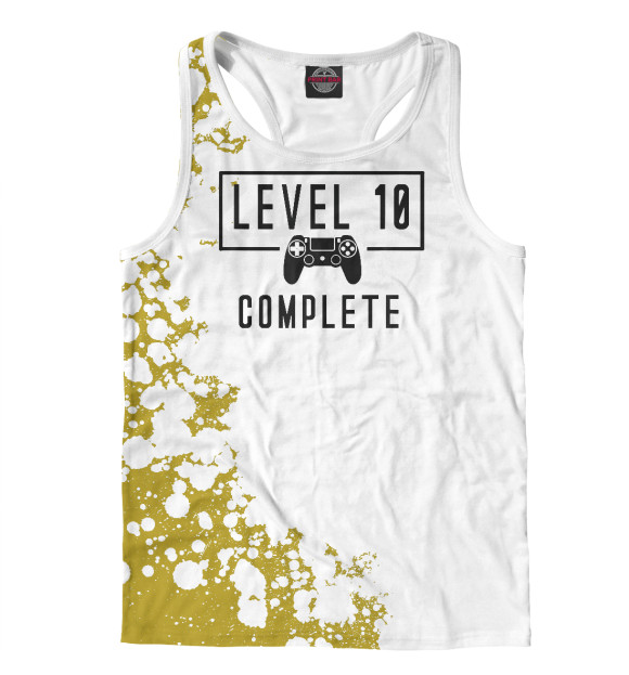 Мужская майка-борцовка с изображением Level 10 Complete цвета Белый