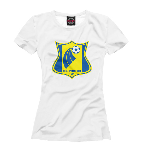 Женская футболка с изображением ФК Ростов цвета Белый