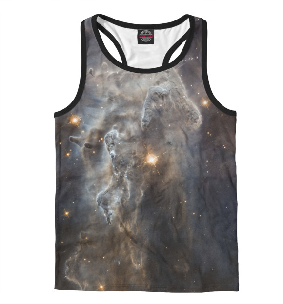 Мужская майка-борцовка с изображением Космос цвета Белый