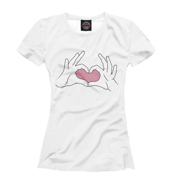 Женская футболка с изображением Влюбленным цвета Белый