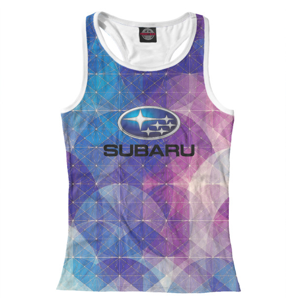 Женская майка-борцовка с изображением Subaru | Субару цвета Белый