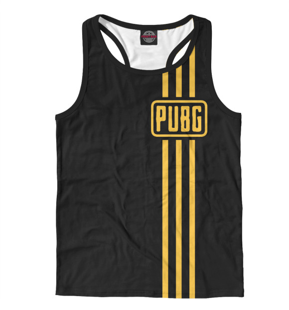 Мужская майка-борцовка с изображением PUBG цвета Белый