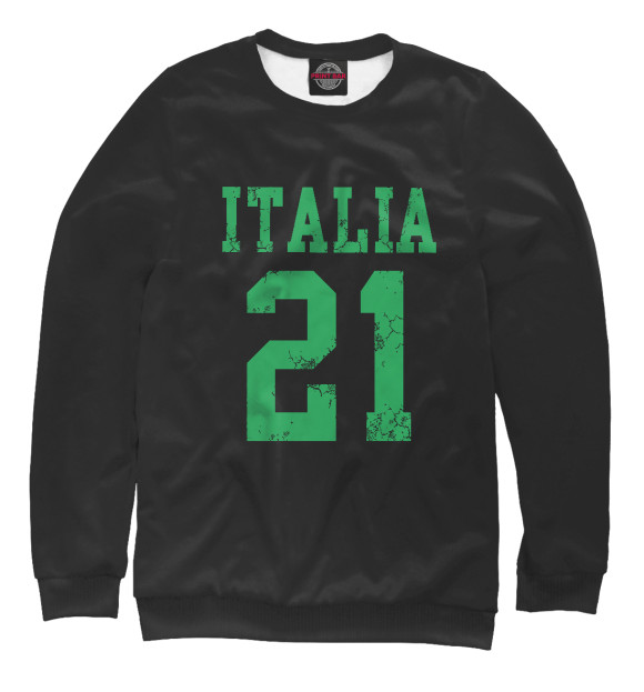 Мужской свитшот с изображением Italia 21 цвета Белый