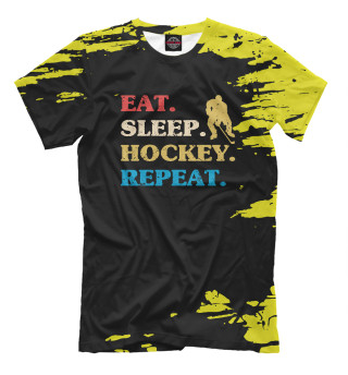 Мужская футболка Eat Sleep Hockey Repeat