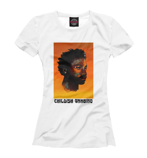 Футболка для девочек с изображением Childish Gambino цвета Белый