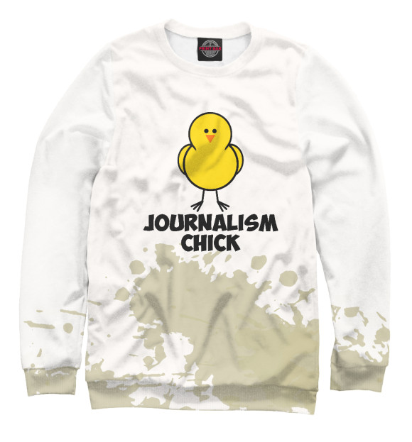 Мужской свитшот с изображением Journalism Chick цвета Белый