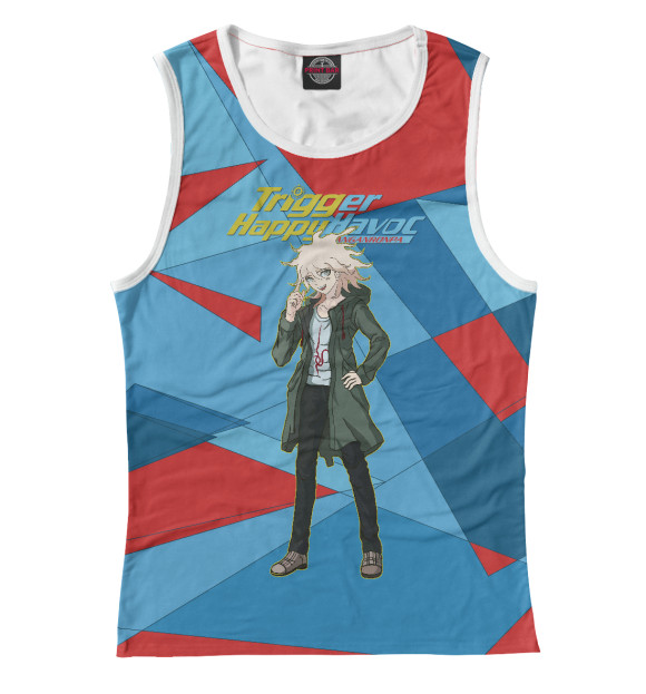 Женская майка с изображением Danganronpa цвета Белый