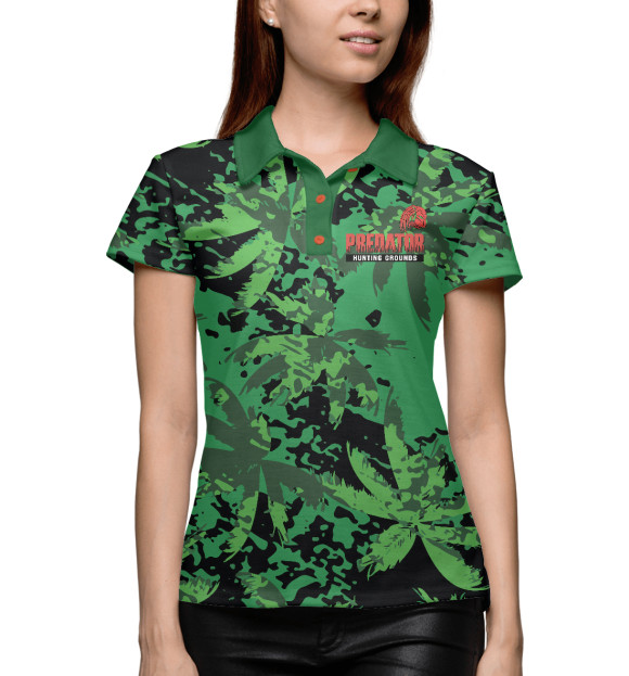 Женское поло с изображением Predator цвета Белый