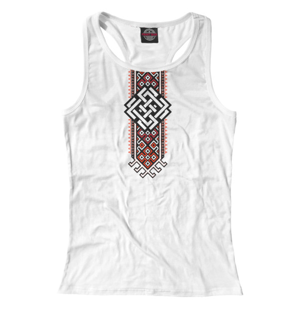 Женская майка-борцовка с изображением Белобог - Бог удачи и счастья цвета Белый