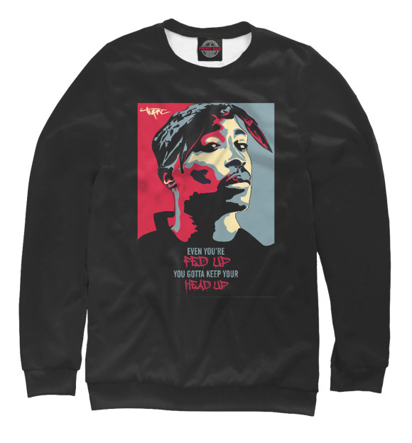 Свитшот для мальчиков с изображением 2Pac цвета Белый