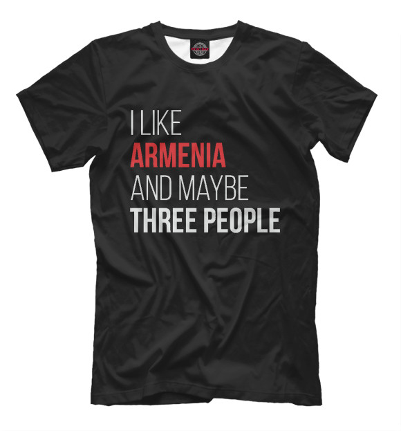 Футболка для мальчиков с изображением I Llke Armenia цвета Белый