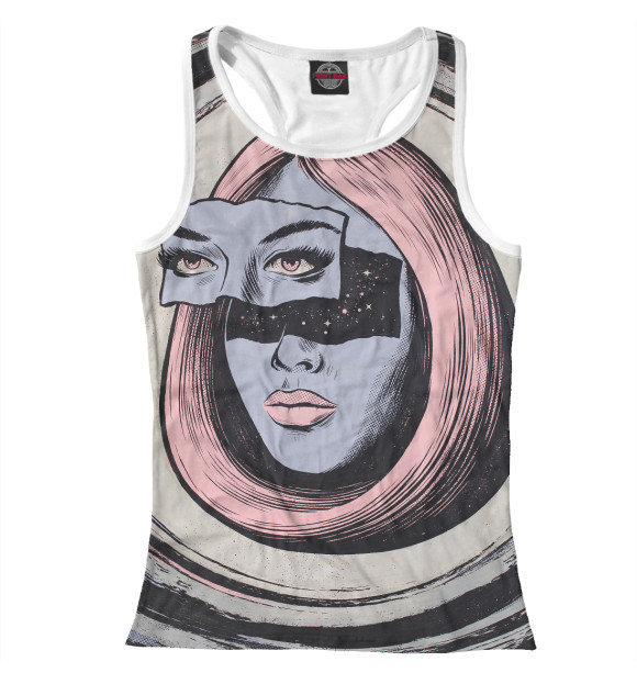 Женская майка-борцовка с изображением Психоделика цвета Белый