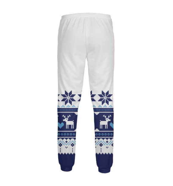 Мужские спортивные штаны с изображением Свитер С Оленями цвета Белый