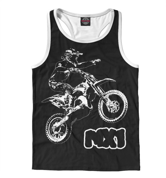 Мужская майка-борцовка с изображением MX1 цвета Белый